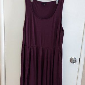 Torrid Jersey Burgundy Sleeveless Dress